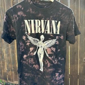 Custom nirvana band t shirt cropped